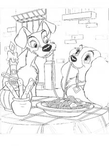 Lady and the Tramp coloring page 6 - Free printable