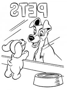 Lady and the Tramp coloring page 8 - Free printable