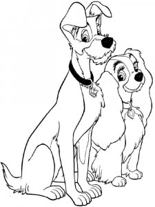 Lady and the Tramp coloring page 9 - Free printable