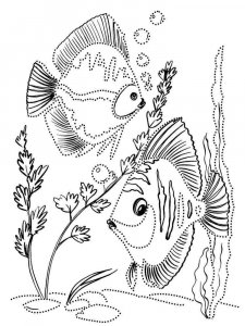 Aquarium Fish coloring page 1 - Free printable