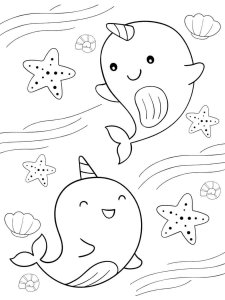Narwhal coloring page 12 - Free printable