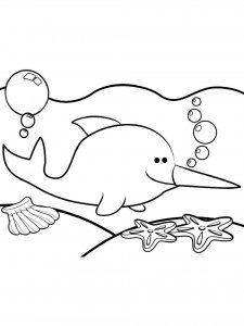 Narwhal coloring page 3 - Free printable