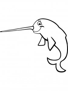 Narwhal coloring page 4 - Free printable