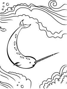Narwhal coloring page 5 - Free printable