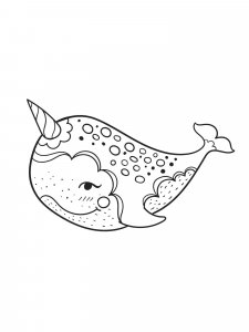 Narwhal coloring page 7 - Free printable