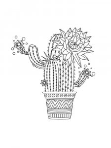 Cactus coloring page 1 - Free printable