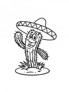Cactus coloring page 4 - Free printable