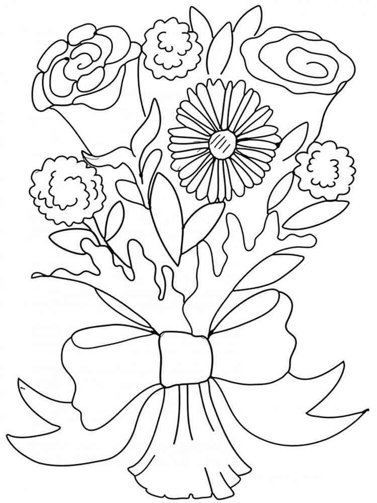 Flower Bouquet coloring pages. Download and print Flower Bouquet