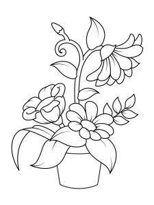 Flower Pot coloring page 3 - Free printable