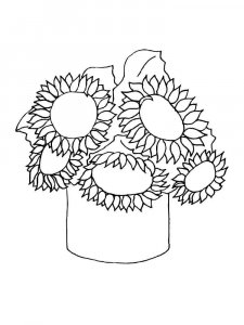 Sunflower coloring page 12 - Free printable