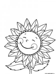 Sunflower coloring page 16 - Free printable
