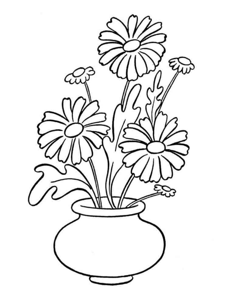 Flowers in a Vase coloring pages. Download and print Flowers in a Vase