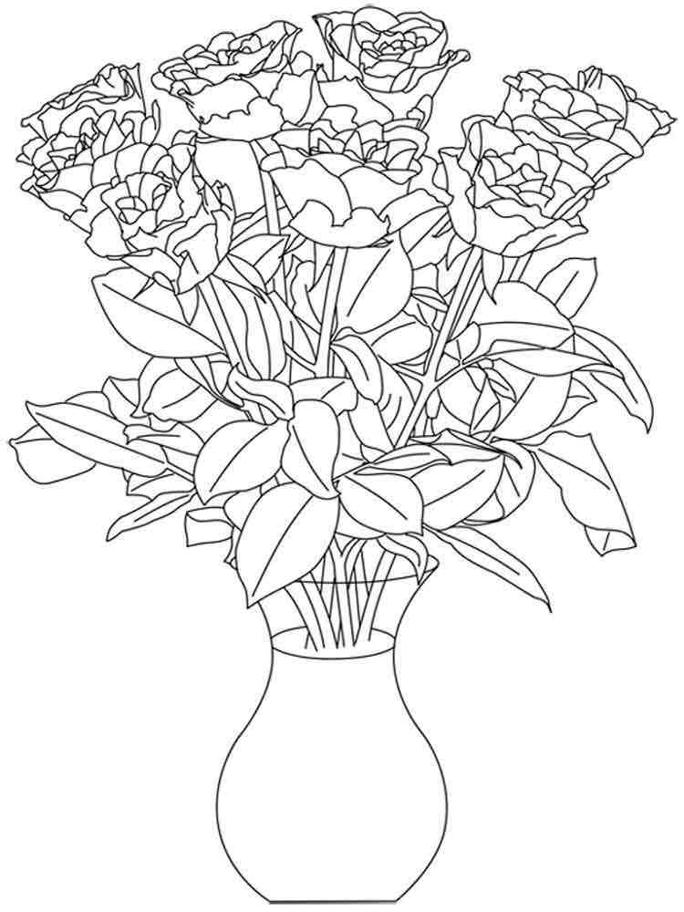 Flowers in a Vase coloring pages. Download and print Flowers in a Vase coloring pages