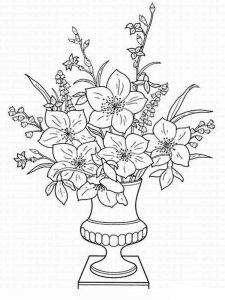 Flower in Vase coloring page 1 - Free printable