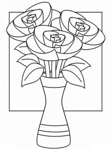 Flower in Vase coloring page 11 - Free printable