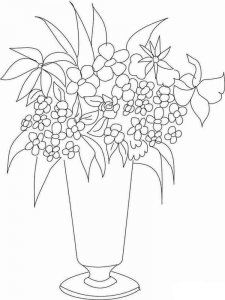 Flower in Vase coloring page 12 - Free printable