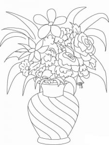 Flower in Vase coloring page 14 - Free printable