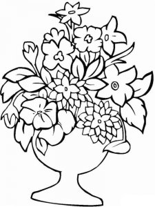 Flower in Vase coloring page 17 - Free printable