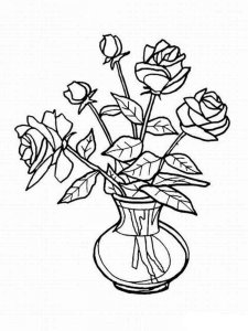 Flower in Vase coloring page 2 - Free printable