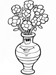 Flower in Vase coloring page 22 - Free printable