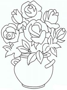 Flower in Vase coloring page 24 - Free printable