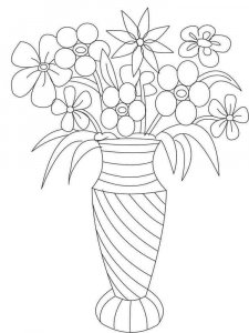 Flower in Vase coloring page 3 - Free printable