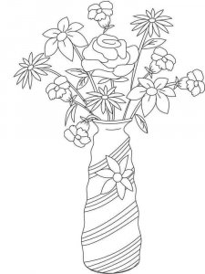 Flower in Vase coloring page 4 - Free printable