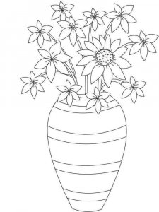 Flower in Vase coloring page 5 - Free printable