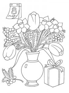 Flower in Vase coloring page 6 - Free printable