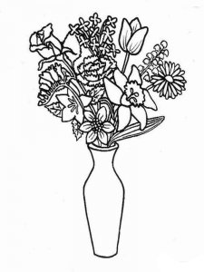 Flower in Vase coloring page 8 - Free printable