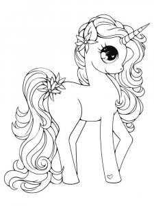 Cute Unicorn coloring page 1 - Free printable