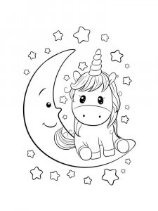 Cute Unicorn coloring page 45 - Free printable