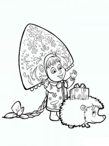 Mascha and the Bear coloring page 16 - Free printable