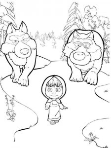 Mascha and the Bear coloring page 18 - Free printable