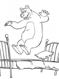 Mascha and the Bear coloring page 2 - Free printable