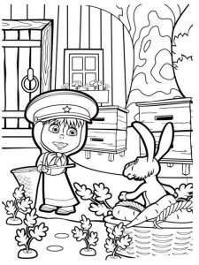 Mascha and the Bear coloring page 20 - Free printable