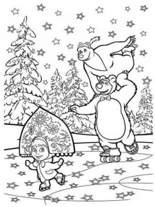 Mascha and the Bear coloring page 22 - Free printable
