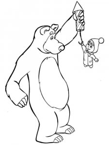 Mascha and the Bear coloring page 23 - Free printable