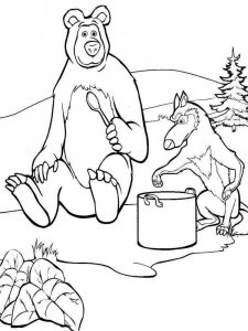 Mascha and the Bear coloring page 26 - Free printable