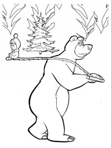 Mascha and the Bear coloring page 3 - Free printable