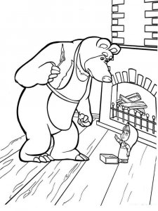 Mascha and the Bear coloring page 32 - Free printable