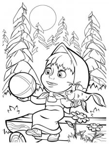 Mascha and the Bear coloring page 34 - Free printable