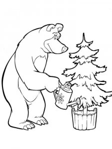Mascha and the Bear coloring page 5 - Free printable