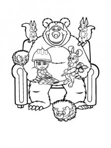 Mascha and the Bear coloring page 50 - Free printable