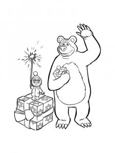 Mascha and the Bear coloring page 51 - Free printable
