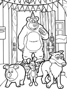 Mascha and the Bear coloring page 59 - Free printable
