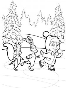 Mascha and the Bear coloring page 60 - Free printable