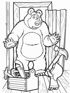 Mascha and the Bear coloring page 63 - Free printable
