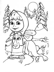 Mascha and the Bear coloring page 74 - Free printable