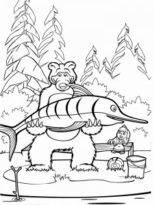 Mascha and the Bear coloring page 82 - Free printable